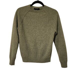 Isaac Mizrahi Olive Green 100% 2-Ply Cashmere Crewneck Sweater Mens Size M